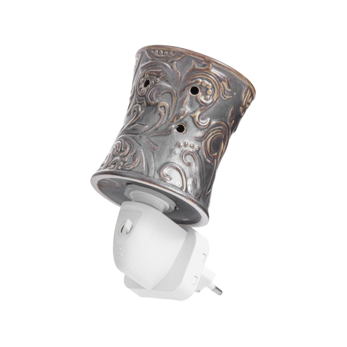 Ночник Ночник "Узор" серый 7,8х7,8х12 см