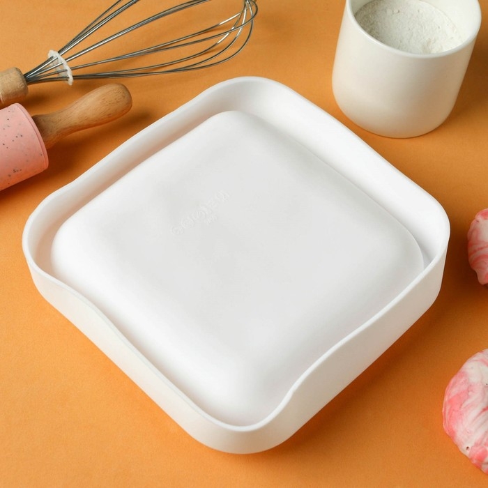 Форма для муссовых десертов и выпечки KONFINETTA «Квадро», силикон, 18,5×5 см, цвет белый Форма для муссовых десертов и выпечки KONFINETTA «Квадро», силикон, 18,5×5 см, цвет белый