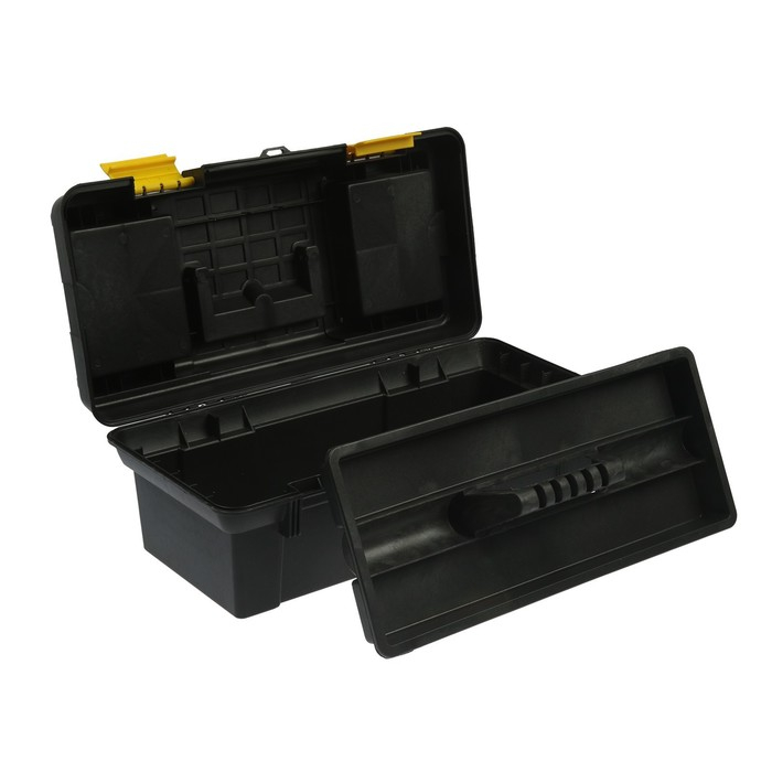 Ящик для инструмента ТУНДРА, 19 Ящик для инструмента ТУНДРА, 19", 490 х 245 х 215 мм, пластиковый, лоток, два органайзера