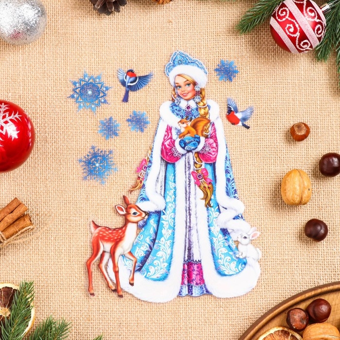 Набор наклеек оформительский Набор наклеек оформительский "Снегурочка" 33,8х24,4см