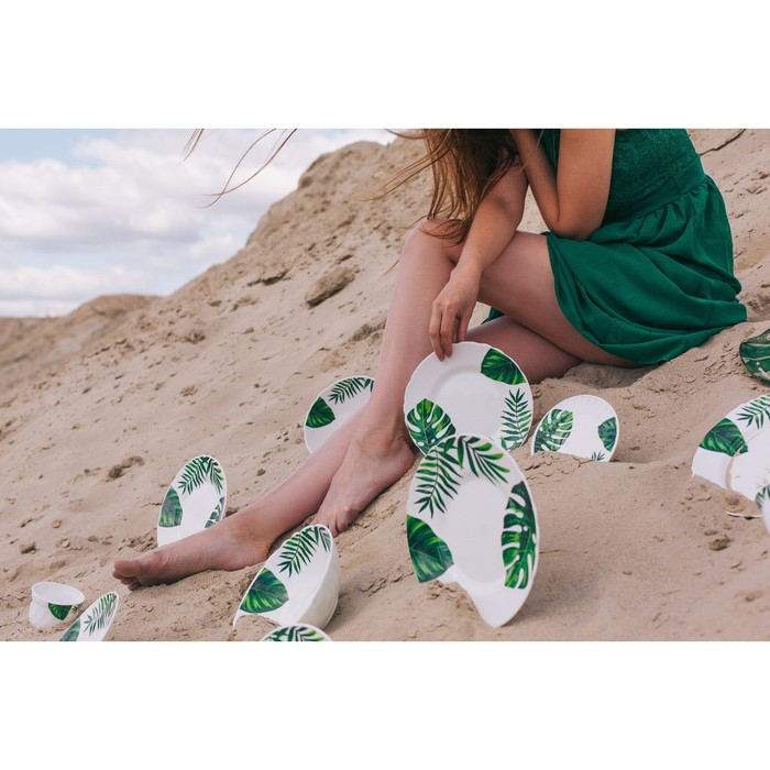 Блюдо сервировочное Avvir «Лист папоротника», овальное, 30×22 см, стеклокерамика, цвет белый Блюдо сервировочное Avvir «Лист папоротника», овальное, 30×22 см, стеклокерамика, цвет белый