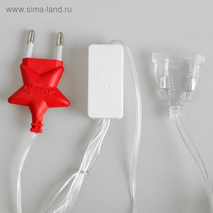 Гирлянда «Занавес» 2 × 1.5 м с насадками «Ёжики», IP20, прозрачная нить, 360 LED, свечение мульти (RG/RB), мигание, 220 В