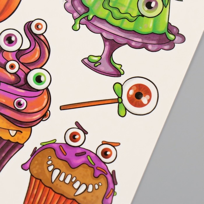 Татуировка на тело цветная Татуировка на тело цветная "Ужасные сладости" 10х10 см