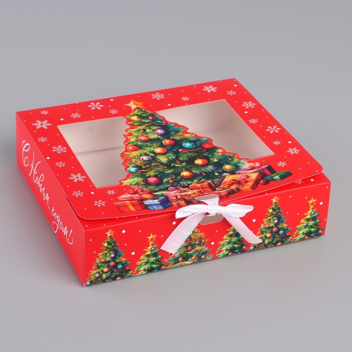 Коробка новогодняя складная «Ёлка с подарками» 20 х18 х 5 см, Новый год Коробка новогодняя складная «Ёлка с подарками» 20 х18 х 5 см, Новый год