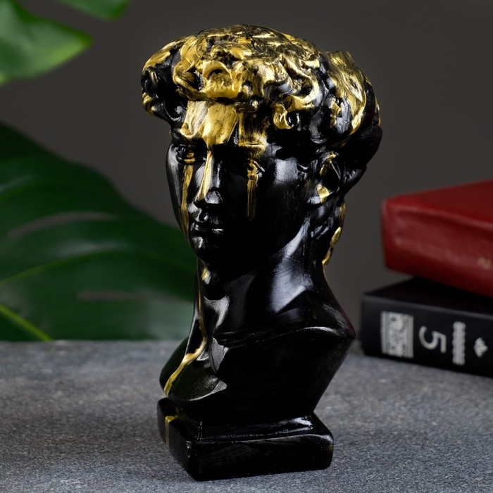 Кашпо - органайзер  Кашпо - органайзер "Бюст Давида" черный, 17х9х10см