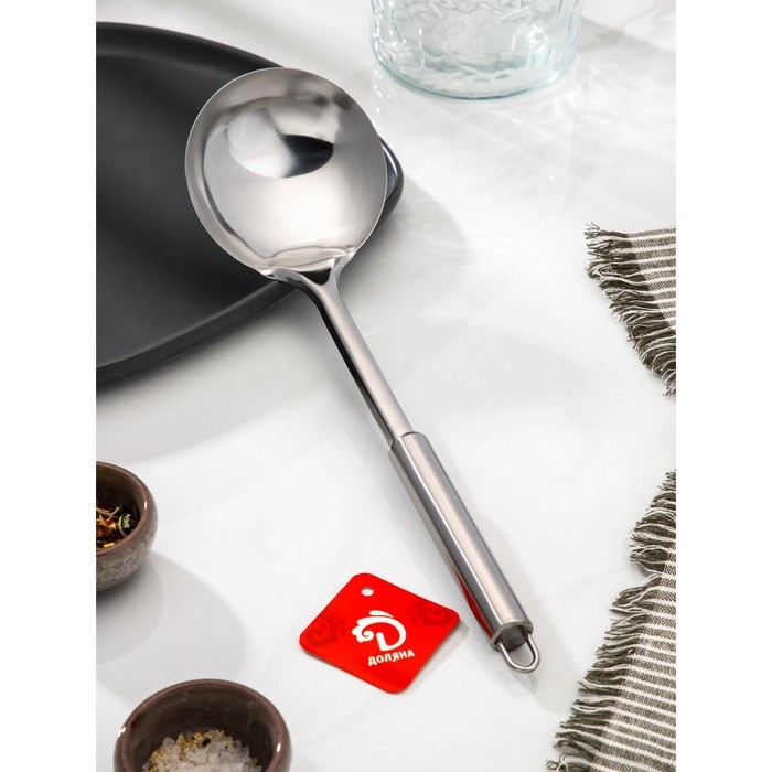Половник из нержавеющей стали Доляна «Металлик», 150 мл, h=31 см, цвет серебряный Половник из нержавеющей стали Доляна «Металлик», 150 мл, h=31 см, цвет серебряный