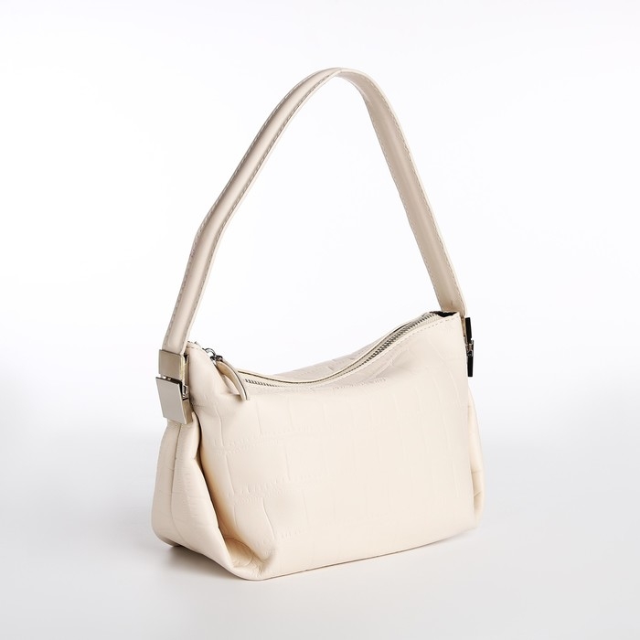 Сумка-багет на молнии, цвет белый Сумка-багет на молнии, цвет белый