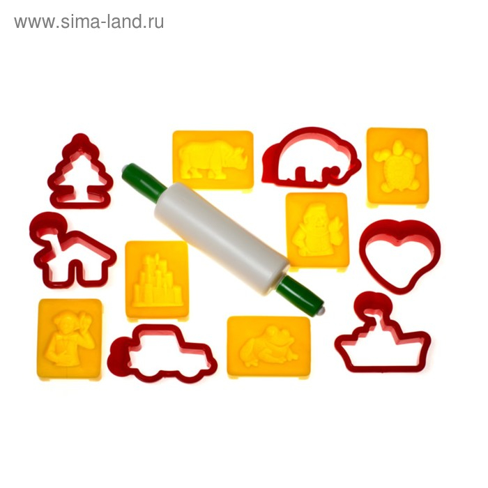 Набор для моделирования детский JOVI, 12 формочек и скалка, ДЛЯ МАЛЫШЕЙ Набор для моделирования детский JOVI, 12 формочек и скалка, ДЛЯ МАЛЫШЕЙ