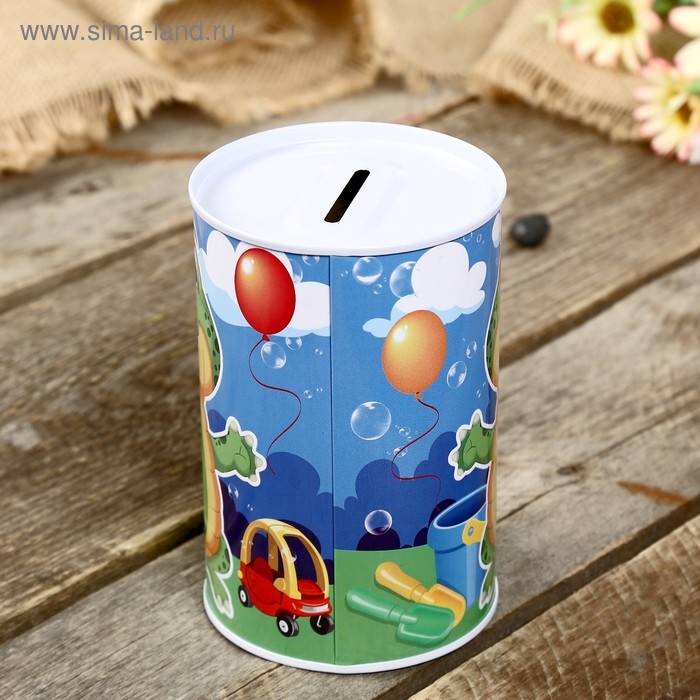 Копилка металл банка Копилка металл банка "Зверята-малыши" МИКС 12х8х8 см