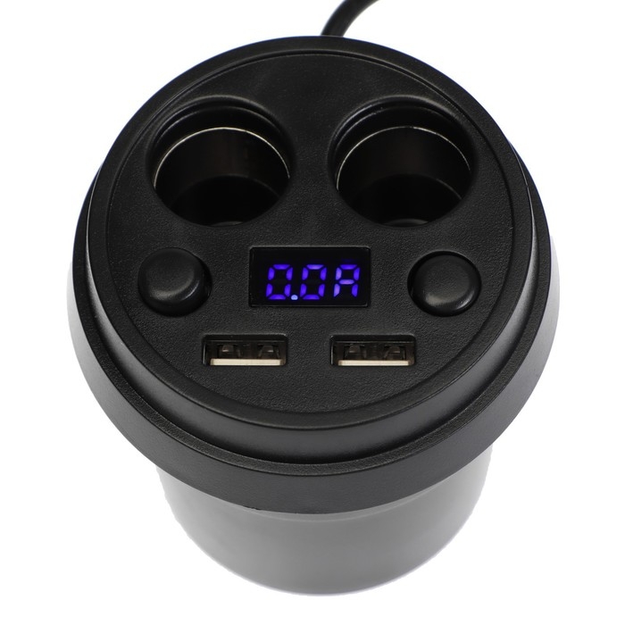 Разветвитель прикуривателя, вольтметр, 2 USB, 2 выхода, провод 50 см Разветвитель прикуривателя, вольтметр, 2 USB, 2 выхода, провод 50 см