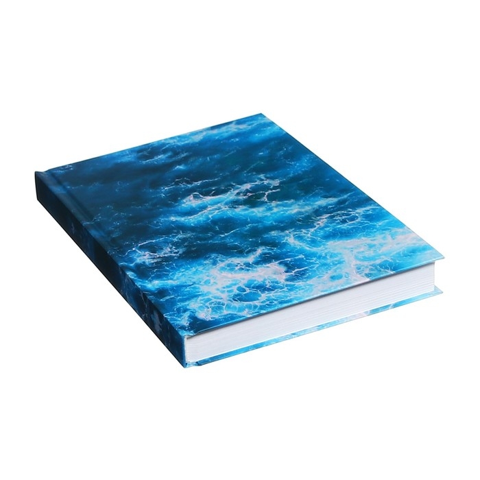 Ежедневник на сшивке полудатированный А5, 192 листа, картон 7БЦ,  Ежедневник на сшивке полудатированный А5, 192 листа, картон 7БЦ, "Морской бриз", фольга