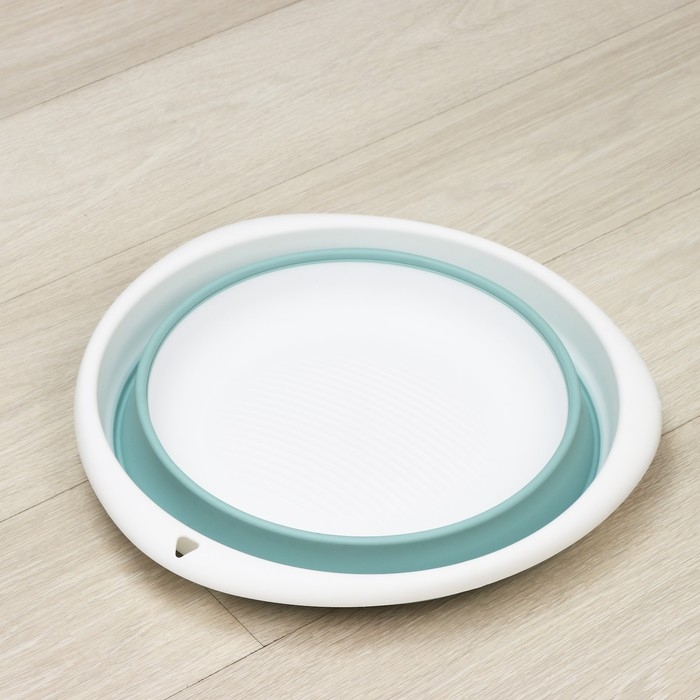 Таз складной «Флекс», 10 л, 39.5×40×5.5 см, цвет морская волна Таз складной «Флекс», 10 л, 39.5×40×5.5 см, цвет морская волна