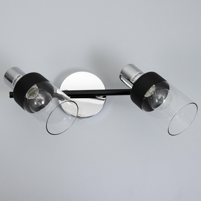 Светильник Светильник "Масуми " 2х60Вт Е14 черный/хром 47,5х10х20см