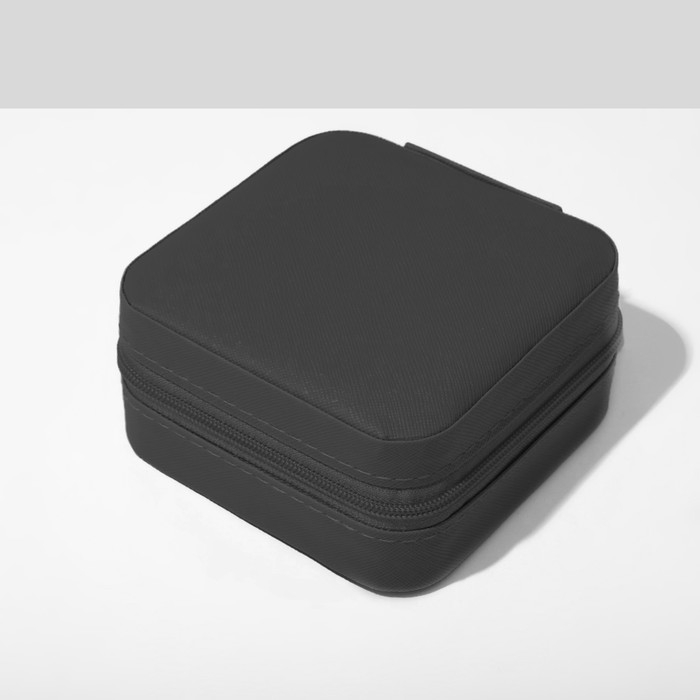 Органайзер для хранения украшений «Шкатулка портативная», 10,5×10,5×5см, цвет черный Органайзер для хранения украшений «Шкатулка портативная», 10,5×10,5×5см, цвет черный