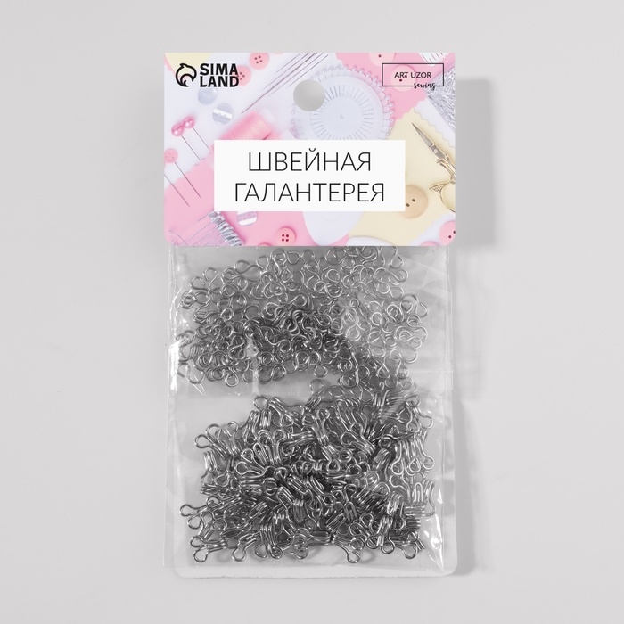 Крючок пришивной №0, 10 × 6 мм, 100 шт, цвет серебряный Крючок пришивной №0, 10 × 6 мм, 100 шт, цвет серебряный