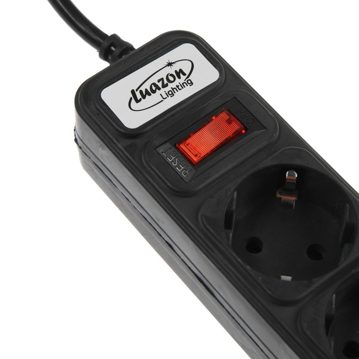 Сетевой фильтр Luazon Lighting, 5 розеток, 0.5 м, 2200 Вт, 3 х 0.75 мм2, 10 A, 220 В, черный Сетевой фильтр Luazon Lighting, 5 розеток, 0.5 м, 2200 Вт, 3 х 0.75 мм2, 10 A, 220 В, черный