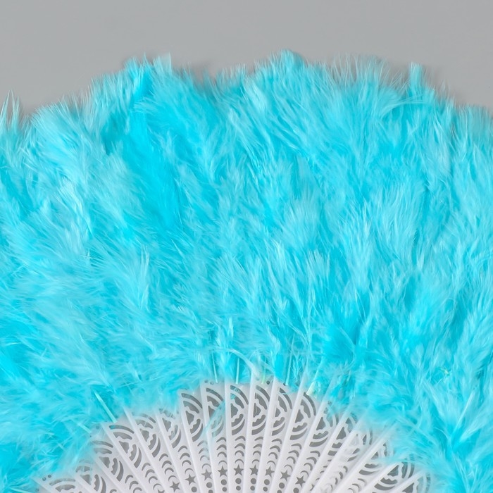 Веер пластик, перо Веер пластик, перо "Голубой" h=26 см 25 лопастей 3х50х26 см
