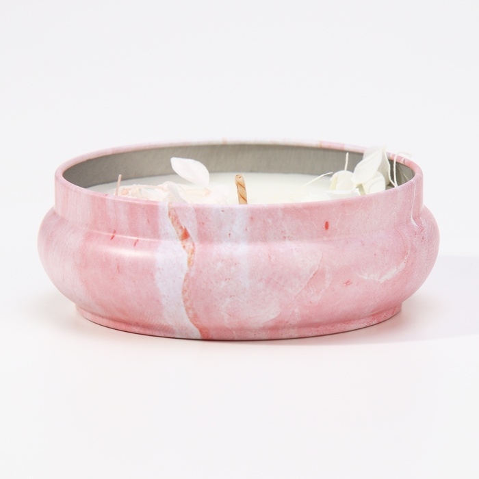 Свеча ароматическая из соевого воска с сухоцветом Свеча ароматическая из соевого воска с сухоцветом "Свежий нектарин", 3х8,5 см, 110 г