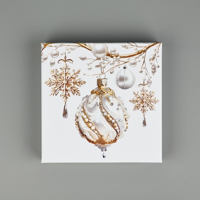 Набор подарочных коробок 10 в 1 «Белая роскошь», 10.2 х 10.2 х 6–28.2 х 28.2 х 15 см, Новый год