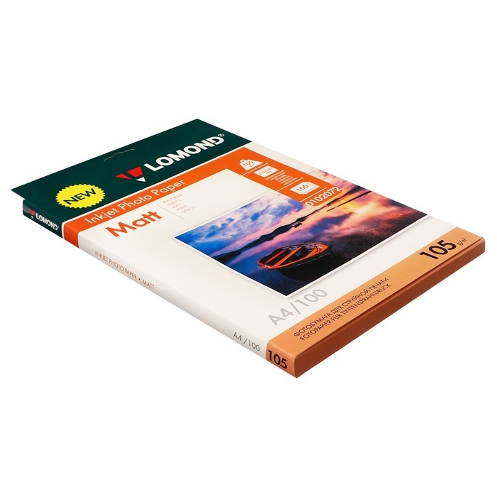 Фотобумага для струйной печати А4, 100 листов LOMOND, 105 г/м2, односторонняя, матовая Фотобумага для струйной печати А4, 100 листов LOMOND, 105 г/м2, односторонняя, матовая