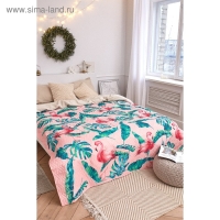 Покрывало "Этель" 1,5 сп Tropical flamingo, 140*210±2 см, микрофибра