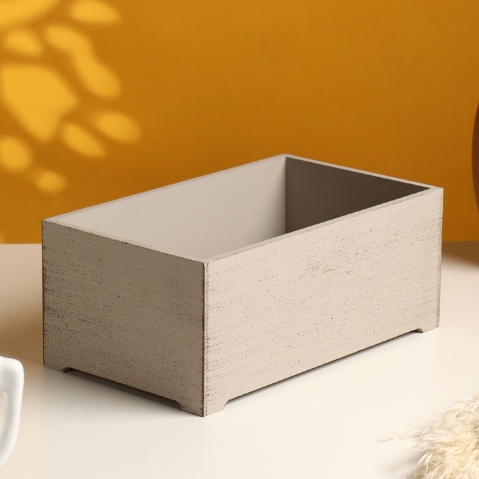 Набор ящиков деревянных  "Прованс" 3 в 1   (25х14,5х10;  23х12,5х9;  21х10х8)см светло-серый