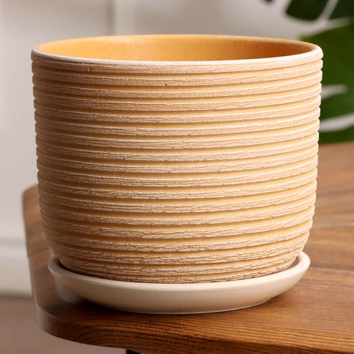 Горшок цветочный Лоза бежевый бук №2, 1,6 л, d - 15,2 см Горшок цветочный Лоза бежевый бук №2, 1,6 л, d - 15,2 см