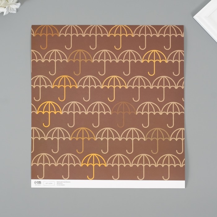 Бумага для скрапбукинга Бумага для скрапбукинга "Зонтики" плотность 180 гр набор 5 шт 30,5х32 см