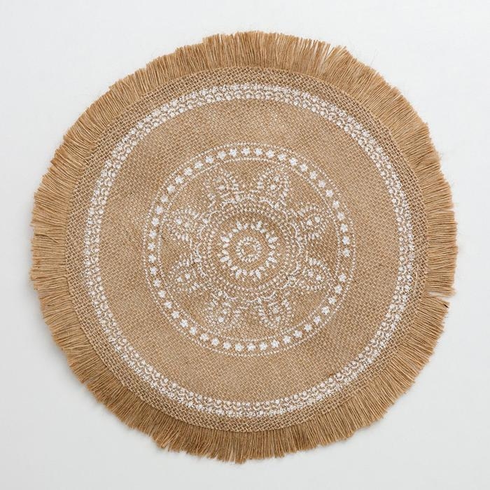 Салфетка сервировочная на стол «Африка», d=30 см, цвет белый Салфетка сервировочная на стол «Африка», d=30 см, цвет белый