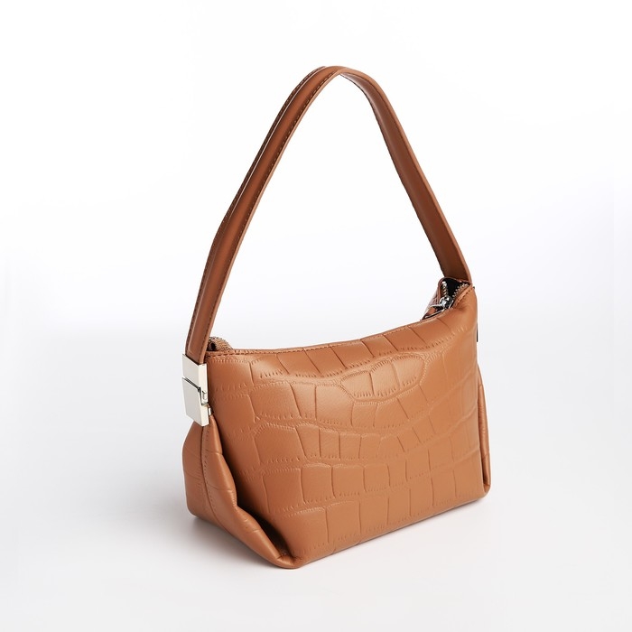 Сумка-багет на молнии, цвет бежевый Сумка-багет на молнии, цвет бежевый