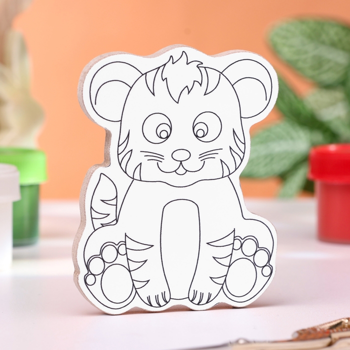 Раскраска-магнит Раскраска-магнит "Тигр", многоразовая, 8х6,5 см