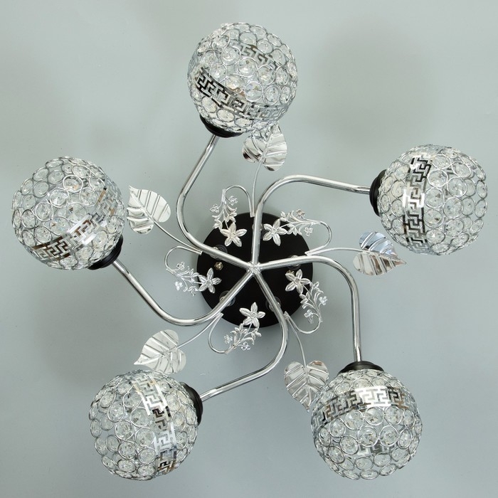 Люстра Люстра "Роксана" 5хЕ27 40Вт черно-хромовый 60х60х27 см BayerLux