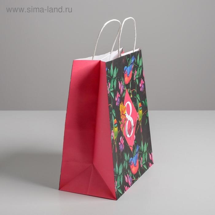 Пакет подарочный крафт, упаковка, «С 8 марта», 28 х 32 х 15 см Пакет подарочный крафт, упаковка, «С 8 марта», 28 х 32 х 15 см