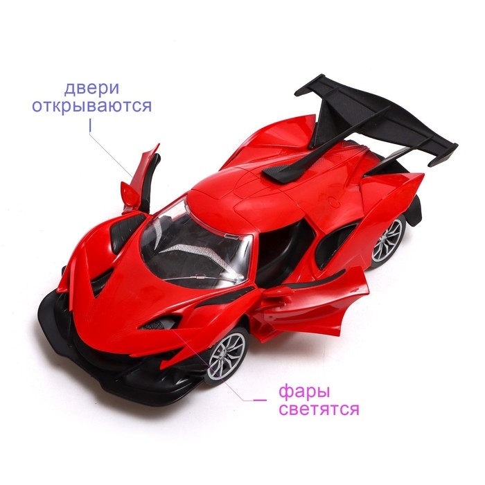 Машина радиоуправляемая «Шоукар», 1:14, световые эффекты, открываются двери, работает от батареек, цвет красный Машина радиоуправляемая «Шоукар», 1:14, световые эффекты, открываются двери, работает от батареек, цвет красный