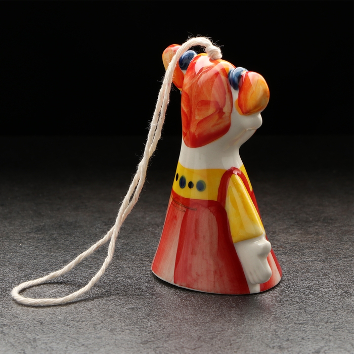 Колокольчик фарфоровый  Колокольчик фарфоровый "Девочка", авторская роспись, 9 см