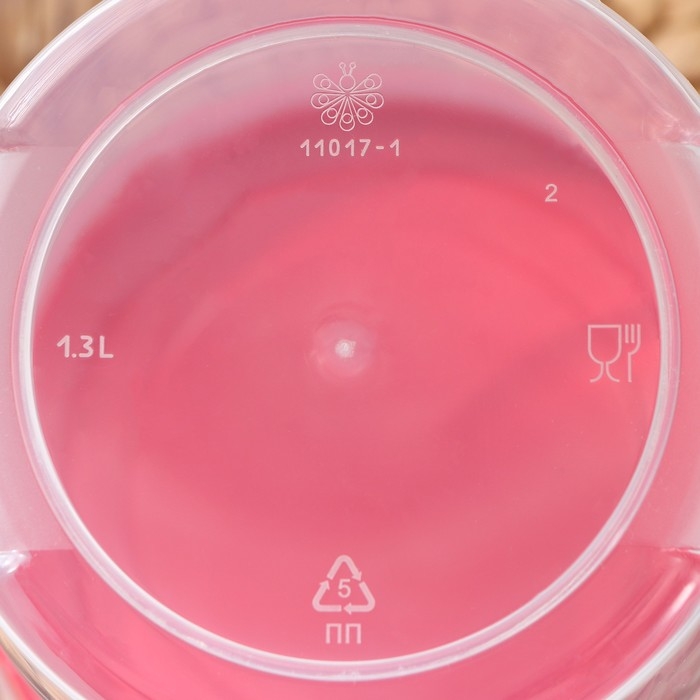 Банка для хранения продуктов, 1,3 л, пластик, прозрачная, крышка МИКС Банка для хранения продуктов, 1,3 л, пластик, прозрачная, крышка МИКС