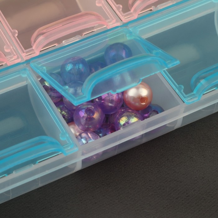 Органайзер для рукоделия, 21 отделение, 21,5 × 10,5 × 2 см, цвет МИКС