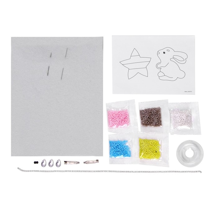 Вышивка бисером. Брошь «Зайчик и звезда», набор для творчестваа Вышивка бисером. Брошь «Зайчик и звезда», набор для творчестваа