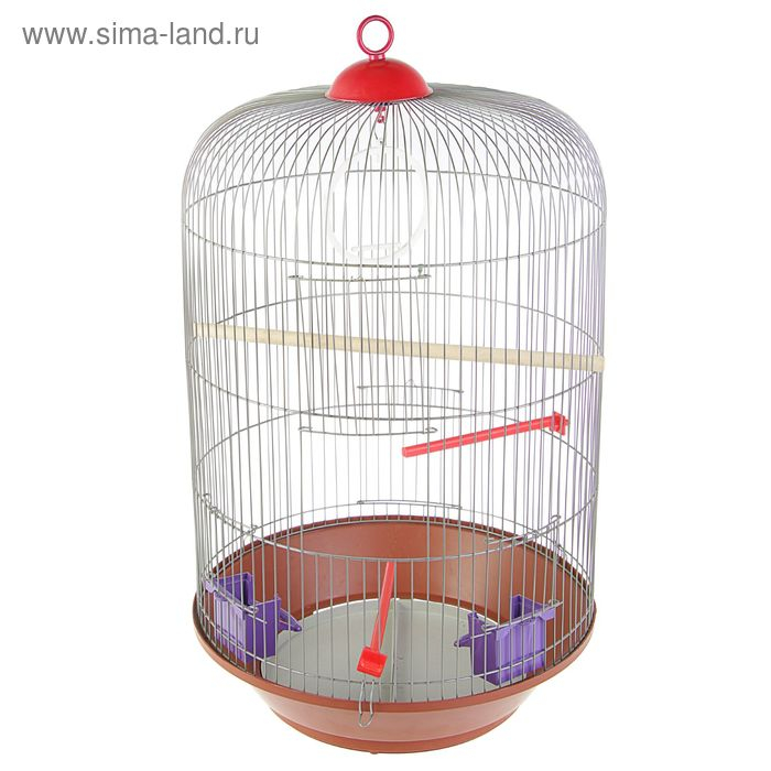 Клетка для птиц круглая, трехярусная сварная, большой поддон, 40 x 77 см, микс цветов Клетка для птиц круглая, трехярусная сварная, большой поддон, 40 x 77 см, микс цветов