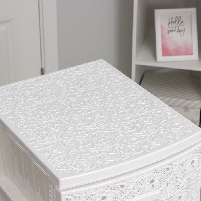 Комод 4-х секционный «Декор. Ажур», белый Комод 4-х секционный «Декор. Ажур», белый