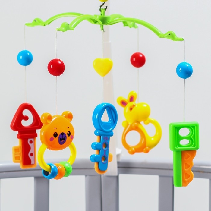 Мобиль музыкальный на кроватку «Яркое настроение. Ключики», заводной Мобиль музыкальный на кроватку «Яркое настроение. Ключики», заводной
