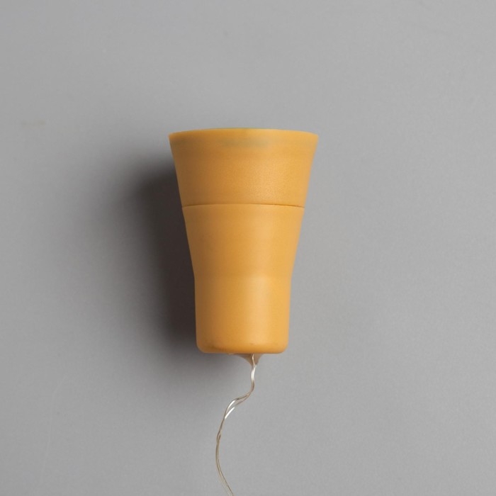 Гирлянда «Нить» 1 м роса с пробкой, IP44, серебристая нить, 10 LED, свечение белое, фиксинг, солнечная батарея