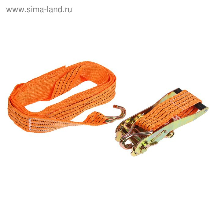Стяжка груза с механизмом 230 мм, ширина ленты 50 мм, нагрузка 2500/5000 кг, длина 6 м Стяжка груза с механизмом 230 мм, ширина ленты 50 мм, нагрузка 2500/5000 кг, длина 6 м