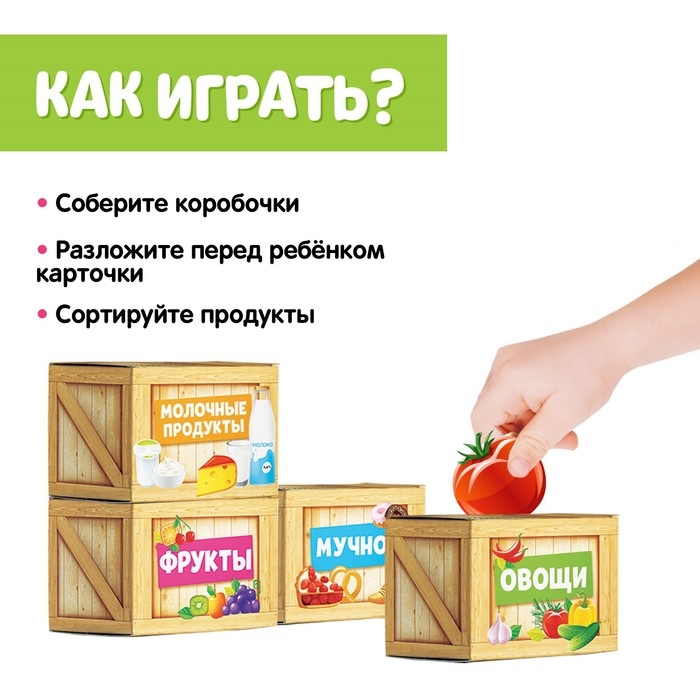 Обучающий набор «Сортер-копилка: продукты», по методике Монтессори Обучающий набор «Сортер-копилка: продукты», по методике Монтессори