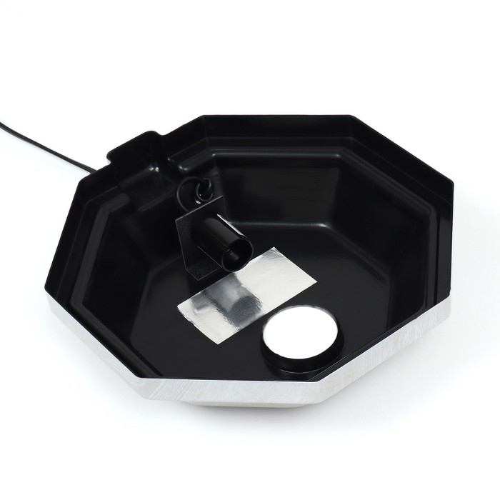 Аквариум Аквариум "Восьмигранный" с крышкой, 24 литра, 25 х 25 х 46/50 см, беленый дуб