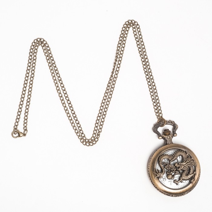 Часы карманные Часы карманные "Дракон", кварцевые, цепочка l-37 см, d-4.5 см