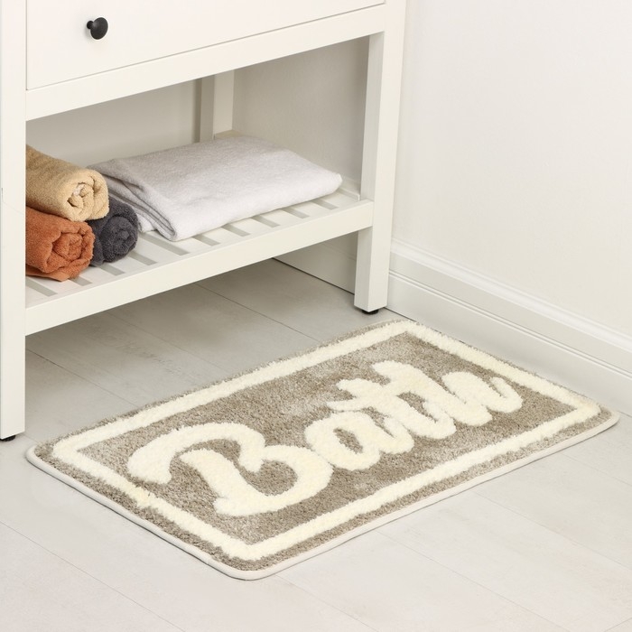 Коврик для ванной и туалета SAVANNA «Bath», 50×80 см, цвет бежевый Коврик для ванной и туалета SAVANNA «Bath», 50×80 см, цвет бежевый