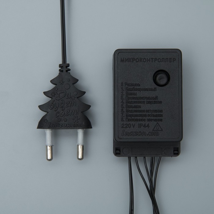 Гирлянда «Нить» 20 м, IP20, тёмная нить, 200 LED, свечение белое, 8 режимов, 220 В, УЦЕНКА Гирлянда «Нить» 20 м, IP20, тёмная нить, 200 LED, свечение белое, 8 режимов, 220 В, УЦЕНКА