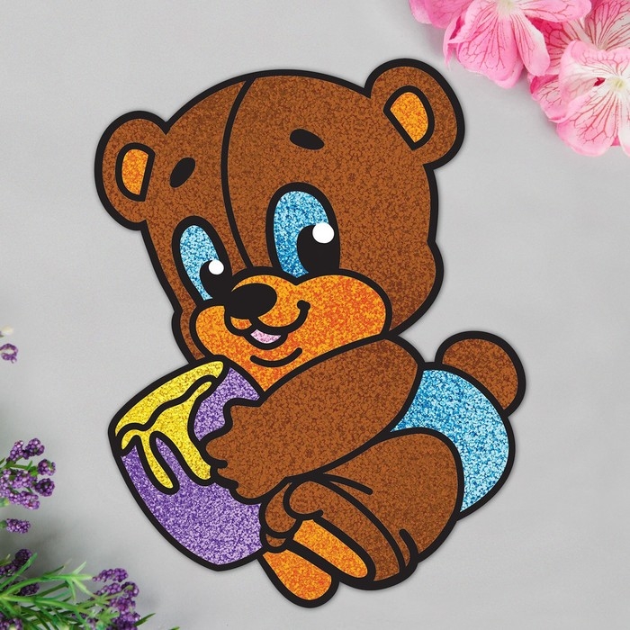 Фреска для самых маленьких «Мишка» + блёстки Фреска для самых маленьких «Мишка» + блёстки