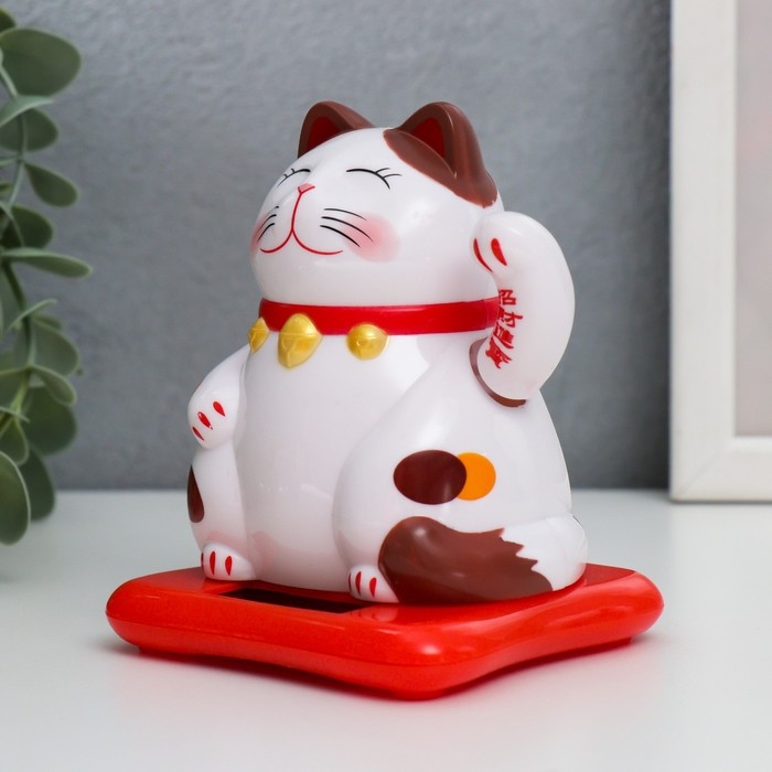 Маятник пластик от солнечной батареи Маятник пластик от солнечной батареи "Кот манэки-нэко" пятнистый 9,5х10х9,5 см